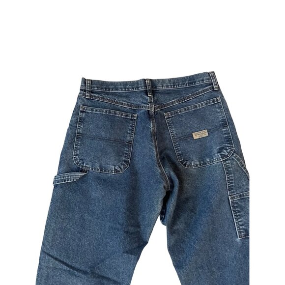 Wrangler Carpenter Jeans Men's Size 32x32 Relaxed Fit Blue Denim Pants - Picture 5 of 6